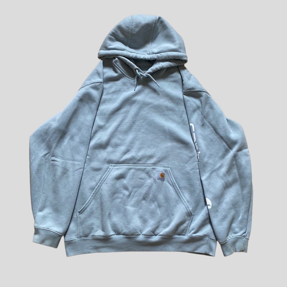 Carhartt Heavy Light Blue Oversized Hoodie Sweatshirt